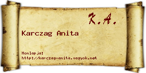 Karczag Anita névjegykártya